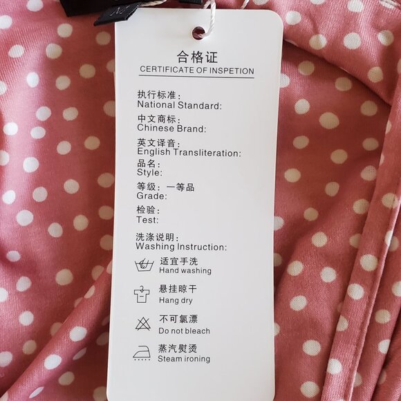 Pink Polka Dot Midi Sundress Women's M Button Front Spaghetti Straps NWT - Picture 11 of 12